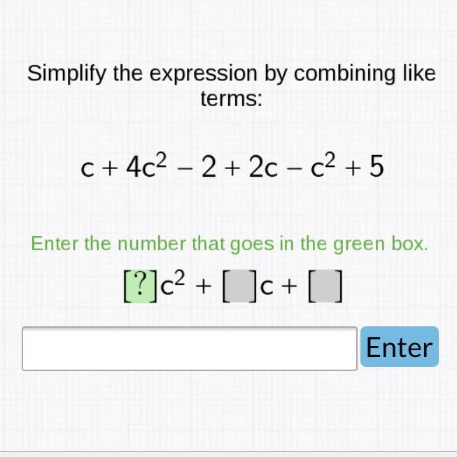 Simplify the expression by combining like terms: Algebra 1-example-1