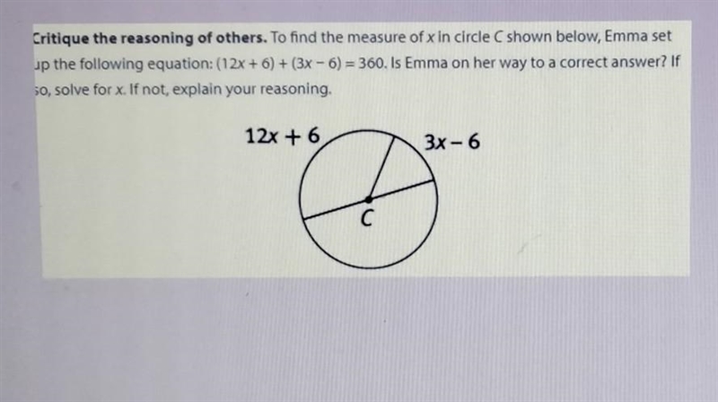 Is Emma on her way to the correct answer? If so solve for x.-example-1