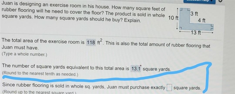 Juan is designing an exercise room in his house. How many square feet of rubber flooring-example-1