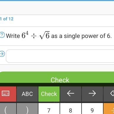 Write ____ as a single power of 6-example-1