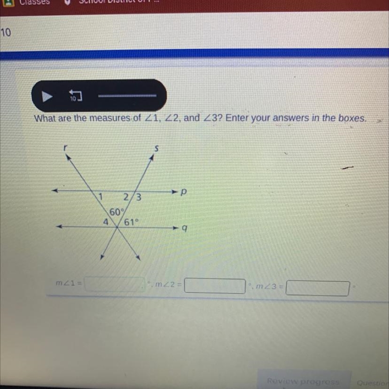 What are the measures of angle 1 angle 2 and angle 3-example-1