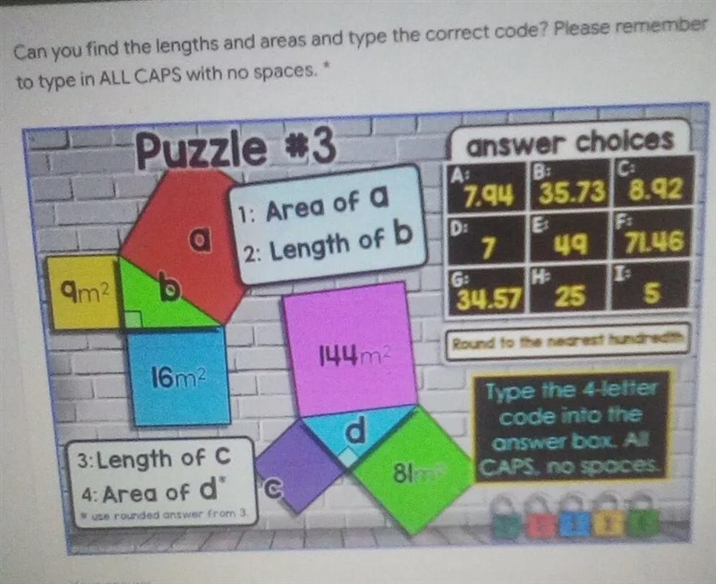 Can you find the lengths and areas, use the box on the right to help you find the-example-1