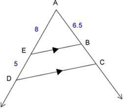 Identify two different triangles in the image above. Are the triangles similar? Explain-example-1