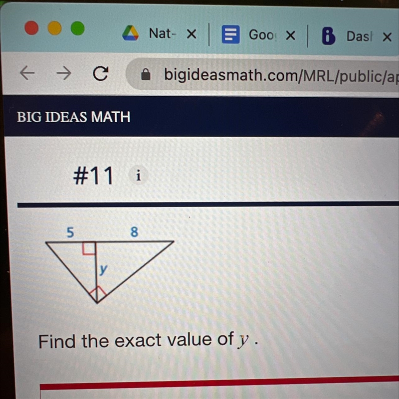 Find the exact value of y.-example-1