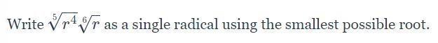 Write problem as a single radical using the smallest possible root. 20-example-1