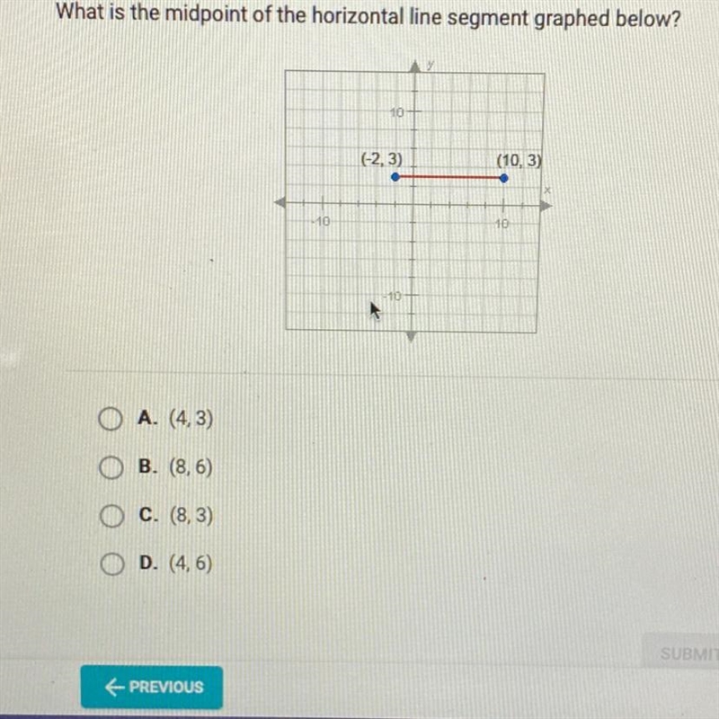 help me pleaseWhat is the midpoint of the horizontal line segment graphed below?A-example-1