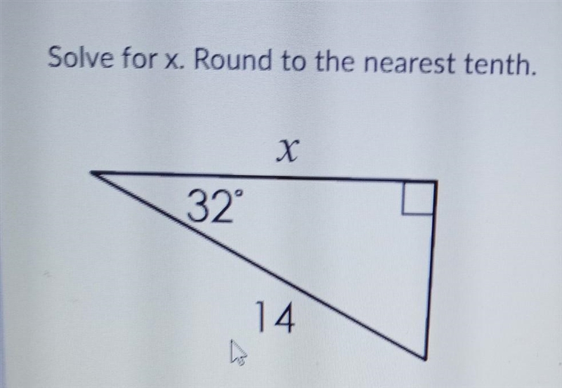 Solve for x. Round to the nearest tenth.​-example-1