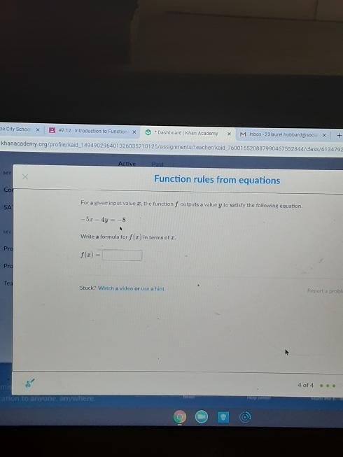 For a giver input value c, the function f outputs a value y to satisfy the following-example-1