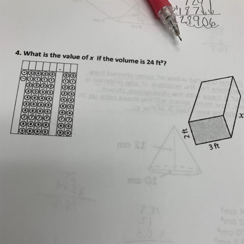 What is the value of x if the volume is 24 ft cubed? PLS ANSWER FAST IM IN THE MIDDLE-example-1