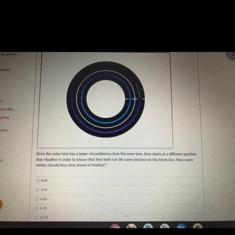 Amy and Heather want to run a 1-lap race around a circular track. One lap in Heather-example-1