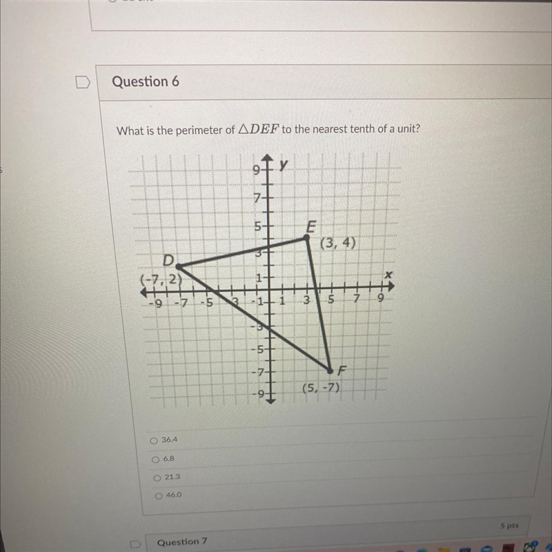 What is the perimeter of angle DEF to the nearest tenth of a unit? helppppp tysm-example-1