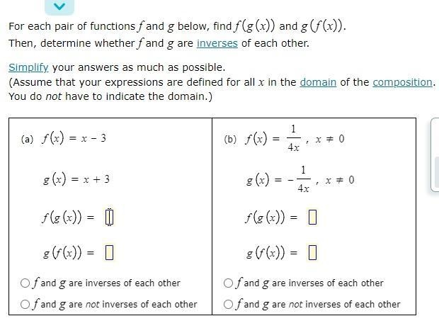 Determining if two functions are inverses. 15 pts-example-1