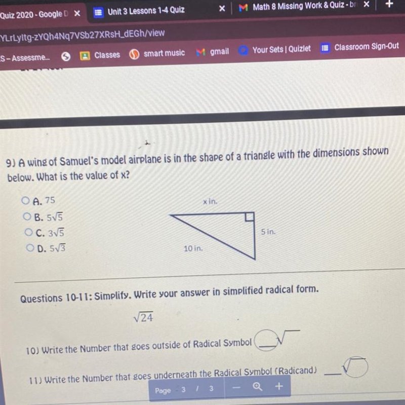 A wing of Samuel's model airplane is in the shape of a triangle with the dimensions-example-1