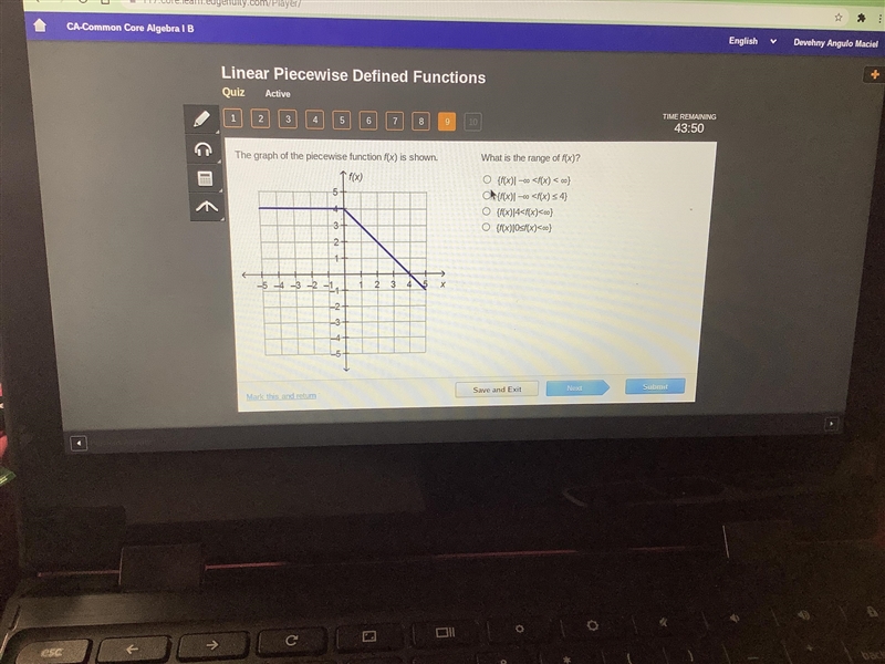 What is the range of f(x)?-example-1