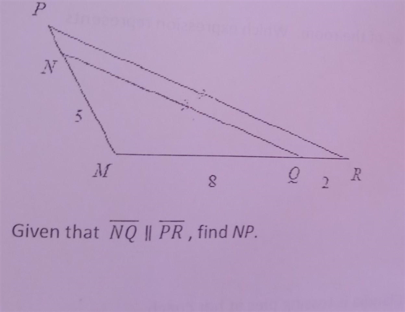 Given that NQ||PR find NP​-example-1