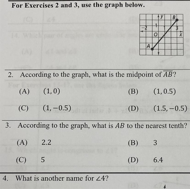 2.According to the graph, what is the midpoint of AB?-example-1