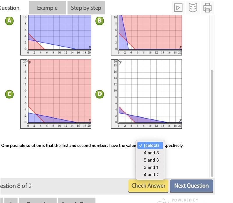 The sum of two numbers is at least 5, and the sum of one of the numbers, x, and 5 times-example-1