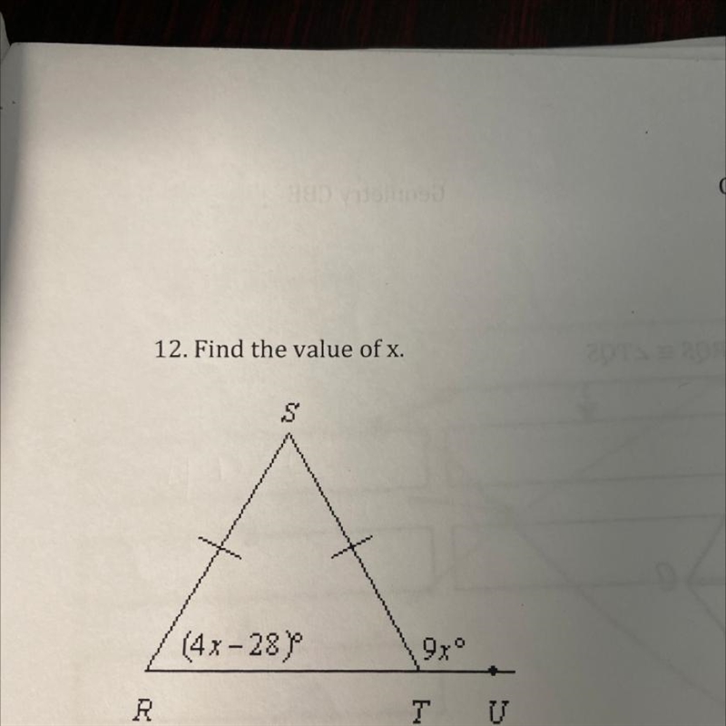 12. Find the value of x. HELP PLS HELP-example-1