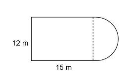 Please i need help This figure consists of a rectangle and semicircle. What is the-example-1