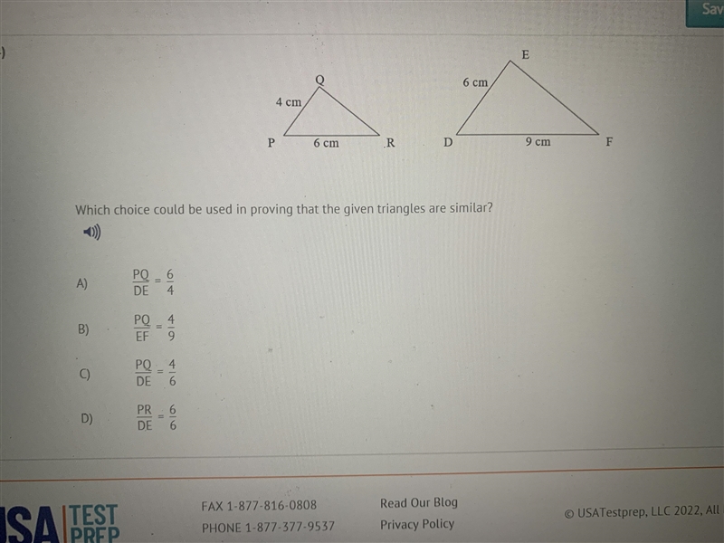 Helpppp Asap !!! Which choice could be used in proving that the given triangles are-example-1