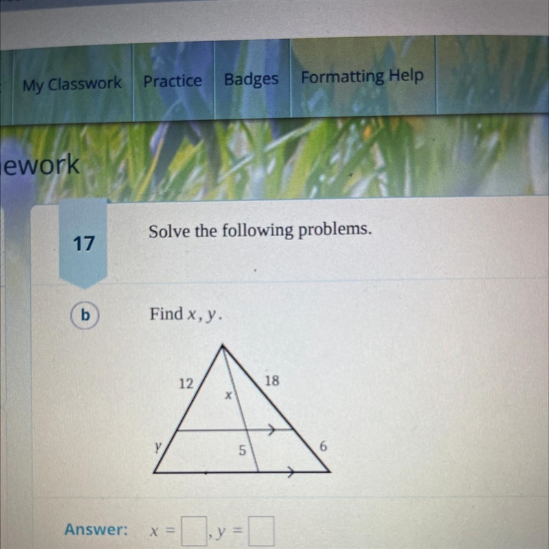 Find x , y ( 10 points)-example-1