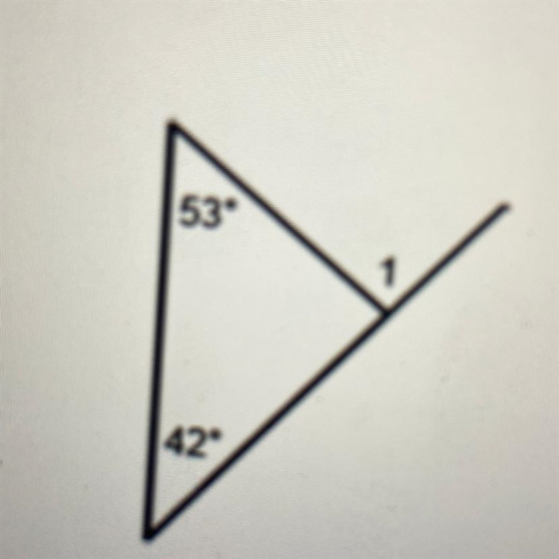 Find the measure of the exterior 1. A. 11° OB. 127° O C. 85° O D. 95°-example-1