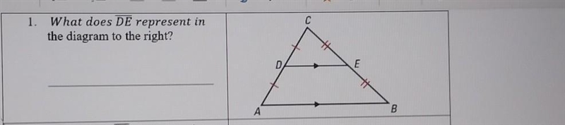 What does DE represent in the diagram to the right ?-example-1