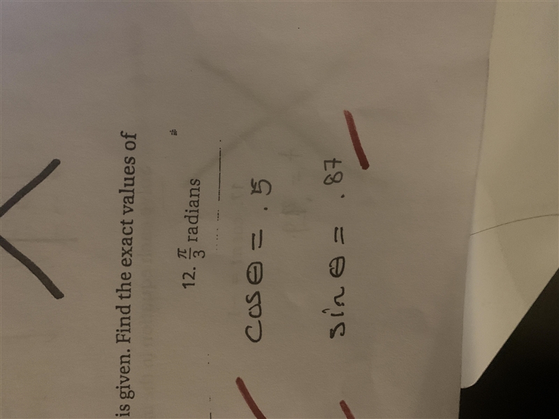 The measure 0 of an angle in standard position is given find the exact values of cos-example-1