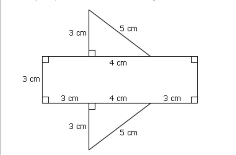 Identify the perimeter and area of the figure. 50 cm; 42 cm2 50 cm; 54 cm2 34 cm; 54 cm-example-1