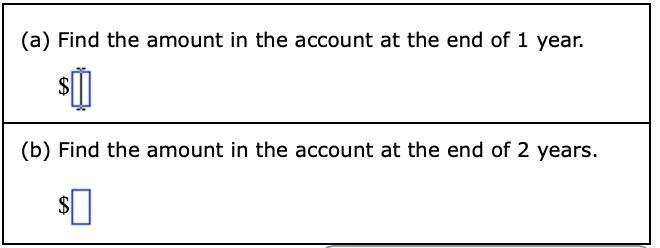 Suppose Deon places $4000 in an account that pays 12% interest compounded each year-example-1