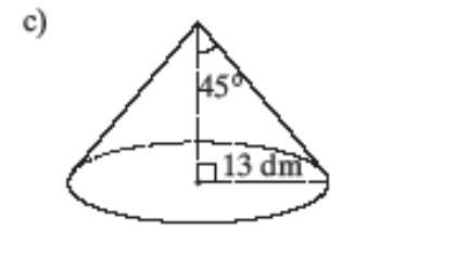 The picture shows a cone.Calculate the areas of the base of the cone, the side surface-example-1