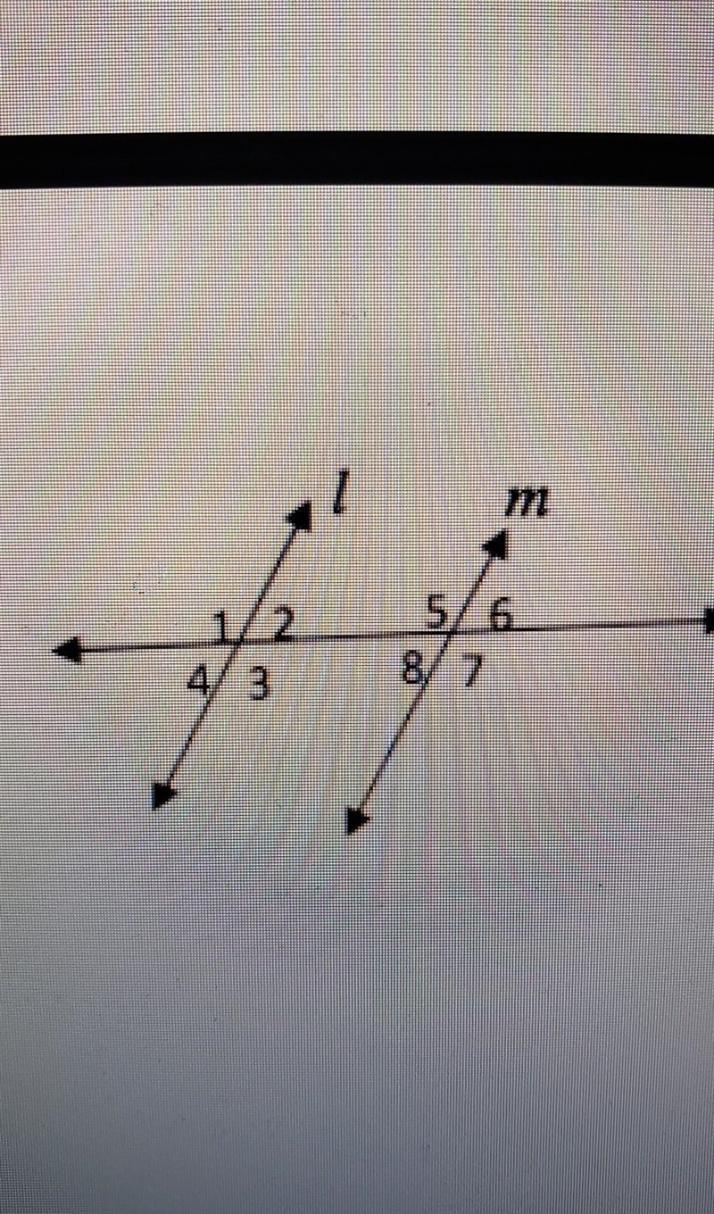 In the diagram l || m. Find the value(s) of x.m<1(x^2-7x)m<7=(-x+7)-example-1