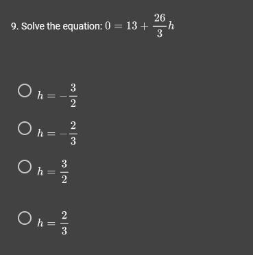 Solve the equation: 0=13+26/3h-example-1