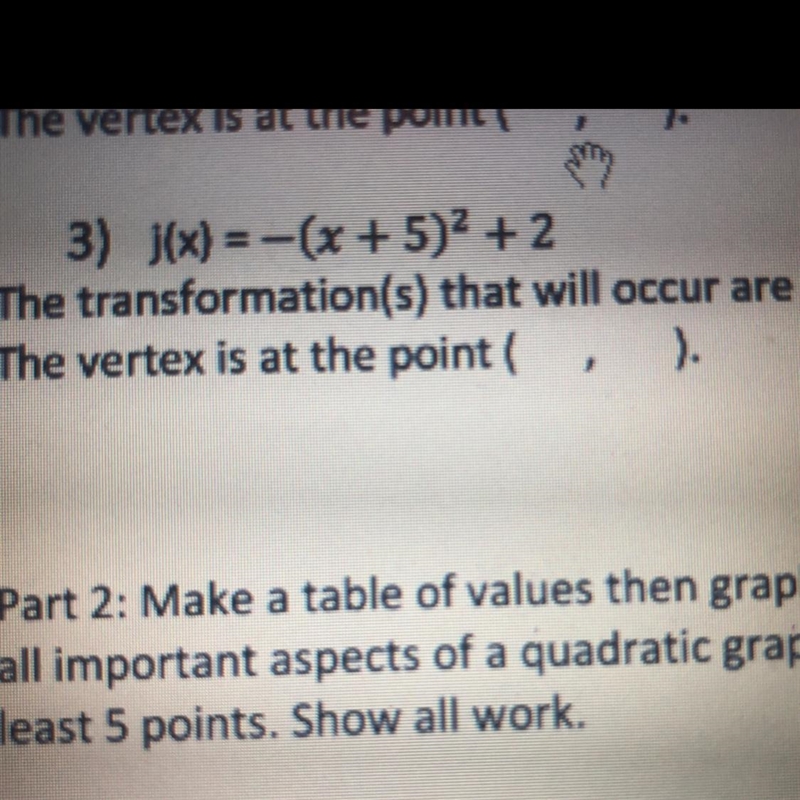 Predict the change from the parent function f(x)=x2 for each function. (Explain how-example-1