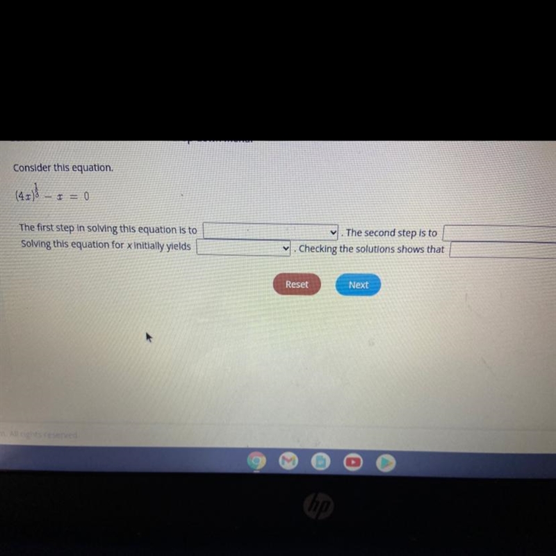 Select the correct answer from each drop-down menu.Consider this equation.(47)}- I-example-1