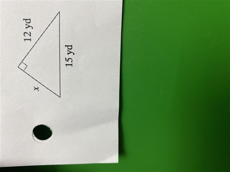 Find the missing side for each triangle below and state the tool you used to find-example-1