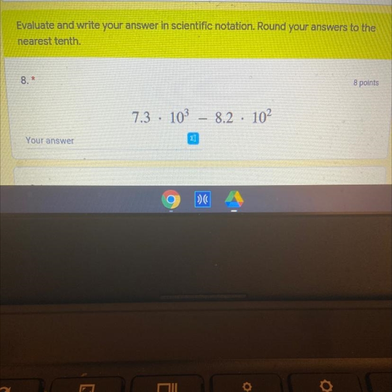 Evaluate and write your answer in scientific notation. Round your answer to the nearest-example-1