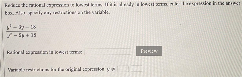 Reduce the rational expression to lowest terms. If it is already in lowest terms, enter-example-1