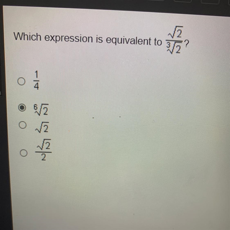 Which expression is equivalent to ?2}2/3? Was Gonna guess b lmk the right answer 20 points-example-1