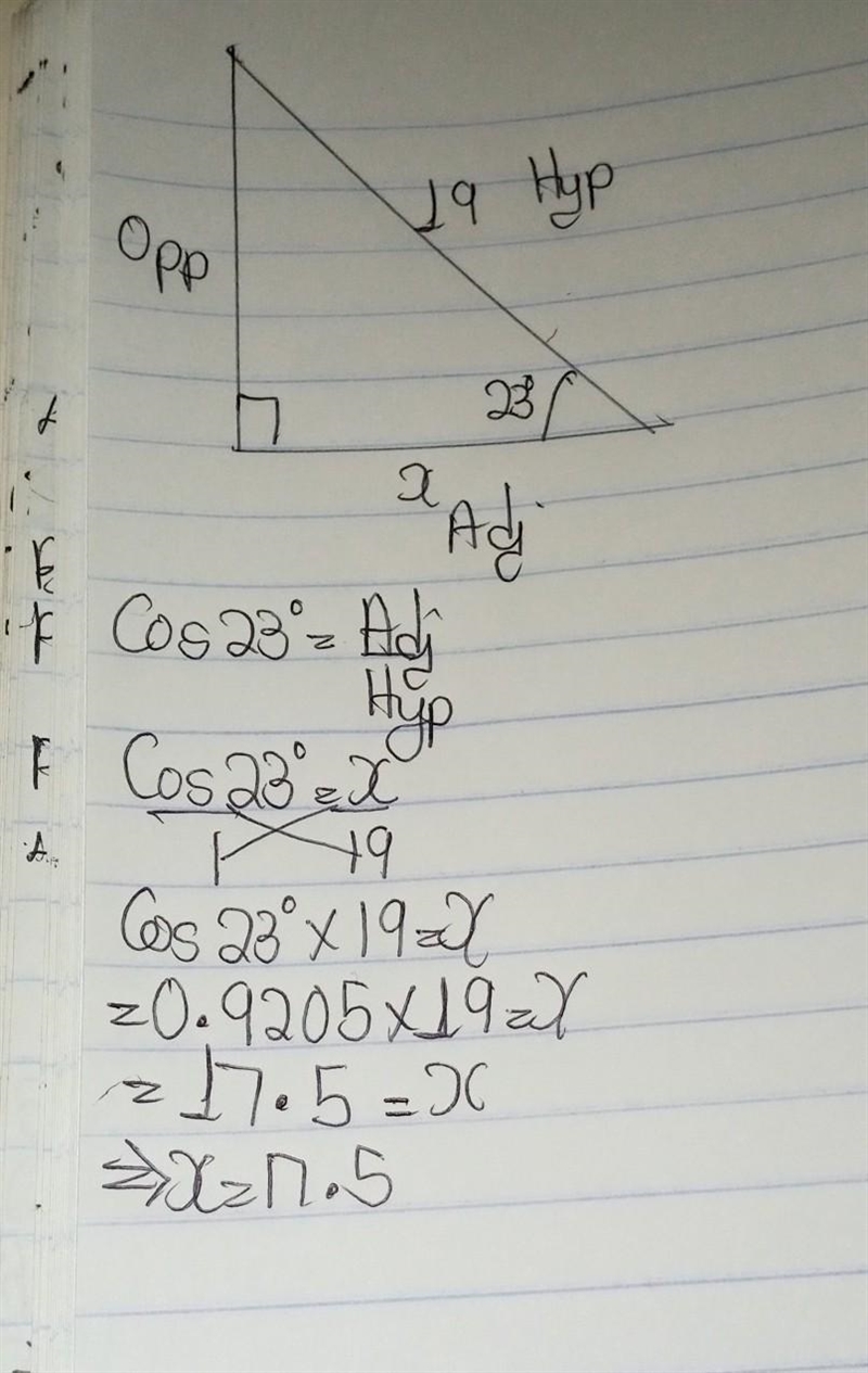 Solve for x in the triangle. Round your answer to the nearest tenth-example-1