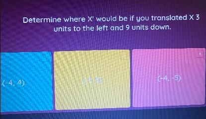 Determine where X' would be if you translated X 3units to the left and 9 units down-example-1