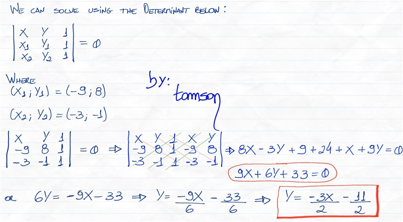 Question 1 What is the slope of the line that passes through the points (-9, 8) and-example-1