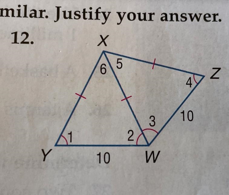 Determine whether each pair of figures is similar. Justify your answers. Problem number-example-1