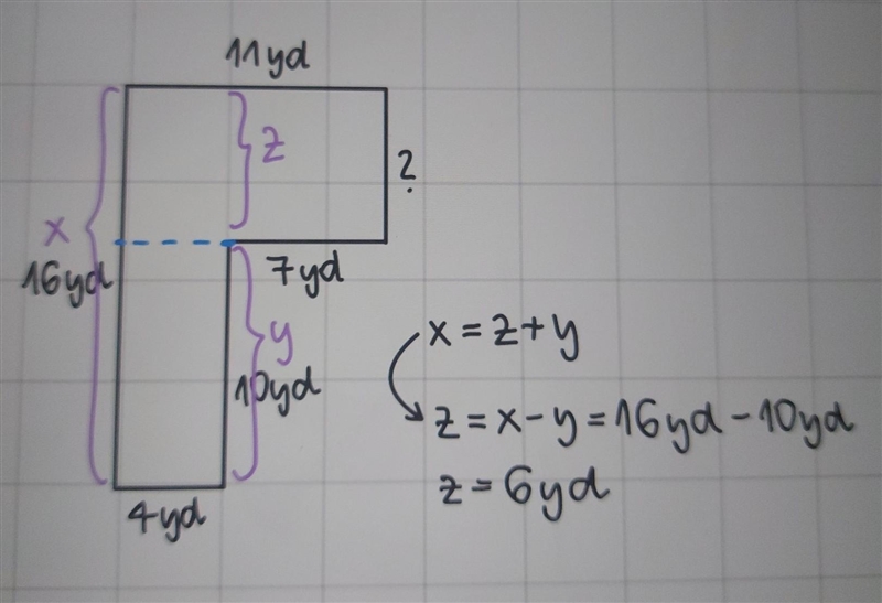 Find the missing side length. Assume that all intersecting sides meet at right angles-example-1