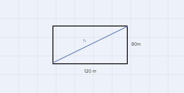 Pythagorean theorem word problemsA football field is a rectangle that measures 80 meters-example-1