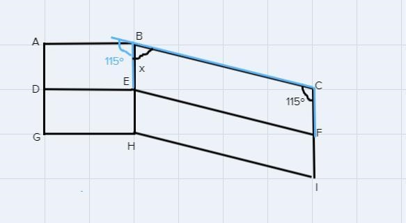 B D E The figure represents a ramp with handrails. Segments AB and DE are parallel-example-1