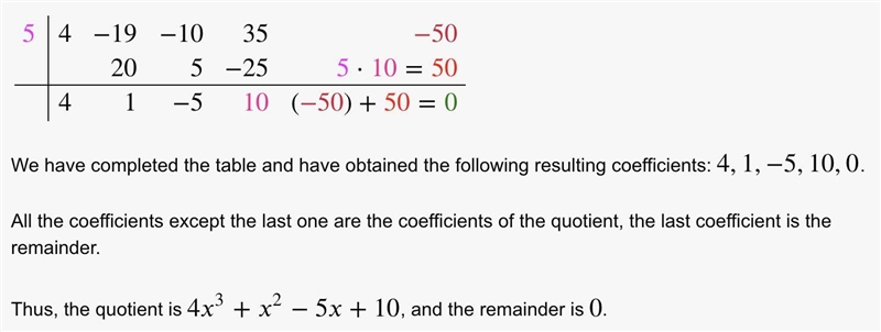 F(x)=4x^4−19x^3−10x^2+35x−50 and g(x)=x−5, find (f/g)(x) and (f/g)(1)-example-1