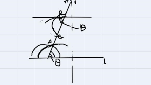 Construct a pair of parallel lines with a set of alternate interior angles that measure-example-2