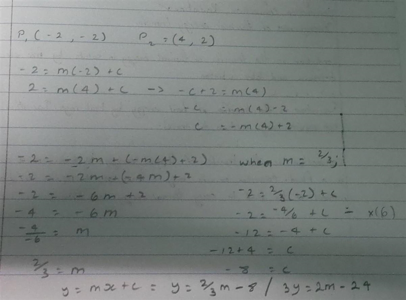 On a coordinate plane, a line goes through points (negative 2, negative 2) and (4, 2).The-example-1