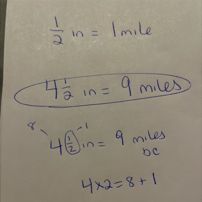 An architect’s floor plan uses 1/2 inch to represent one mile. What is the actual-example-1